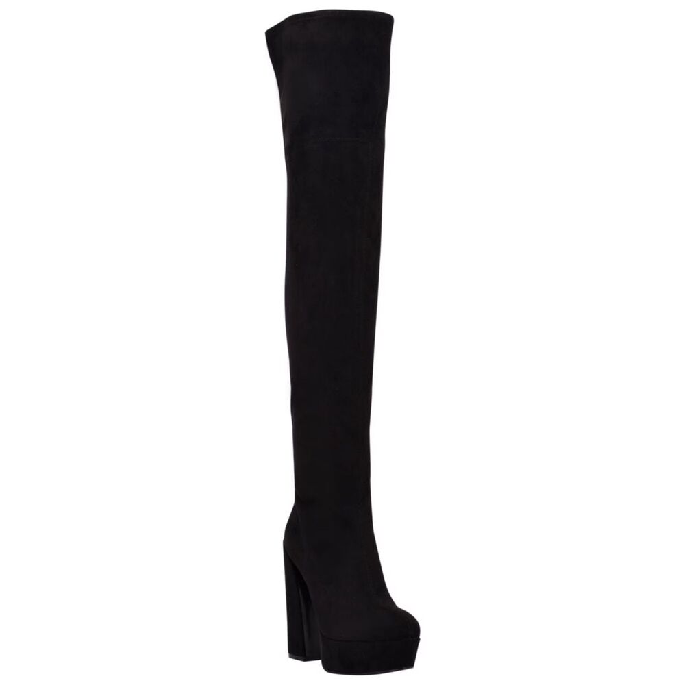 GUESS Womens 6 M Black Cristy High Heel Over The Knee Platform Boots DISPLAY QW5